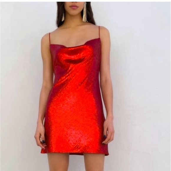 NEW: Zara red sequin dress - Picture 1 of 3